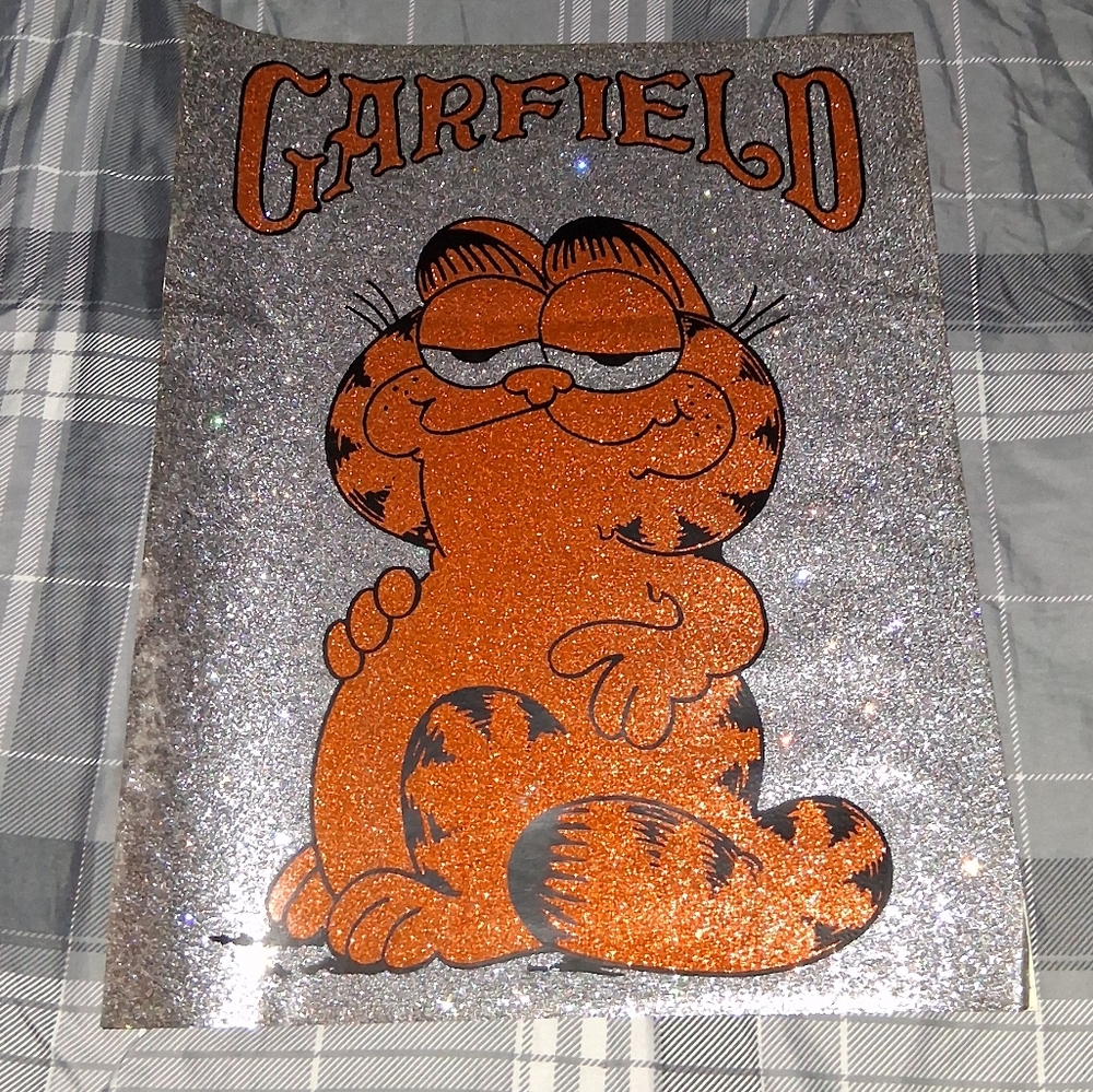 80s Garfield Vintage Glitter Poster